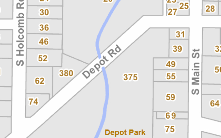 depot road with depot park