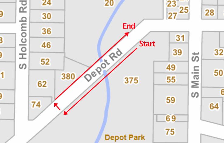 depot road walking tour with depot park