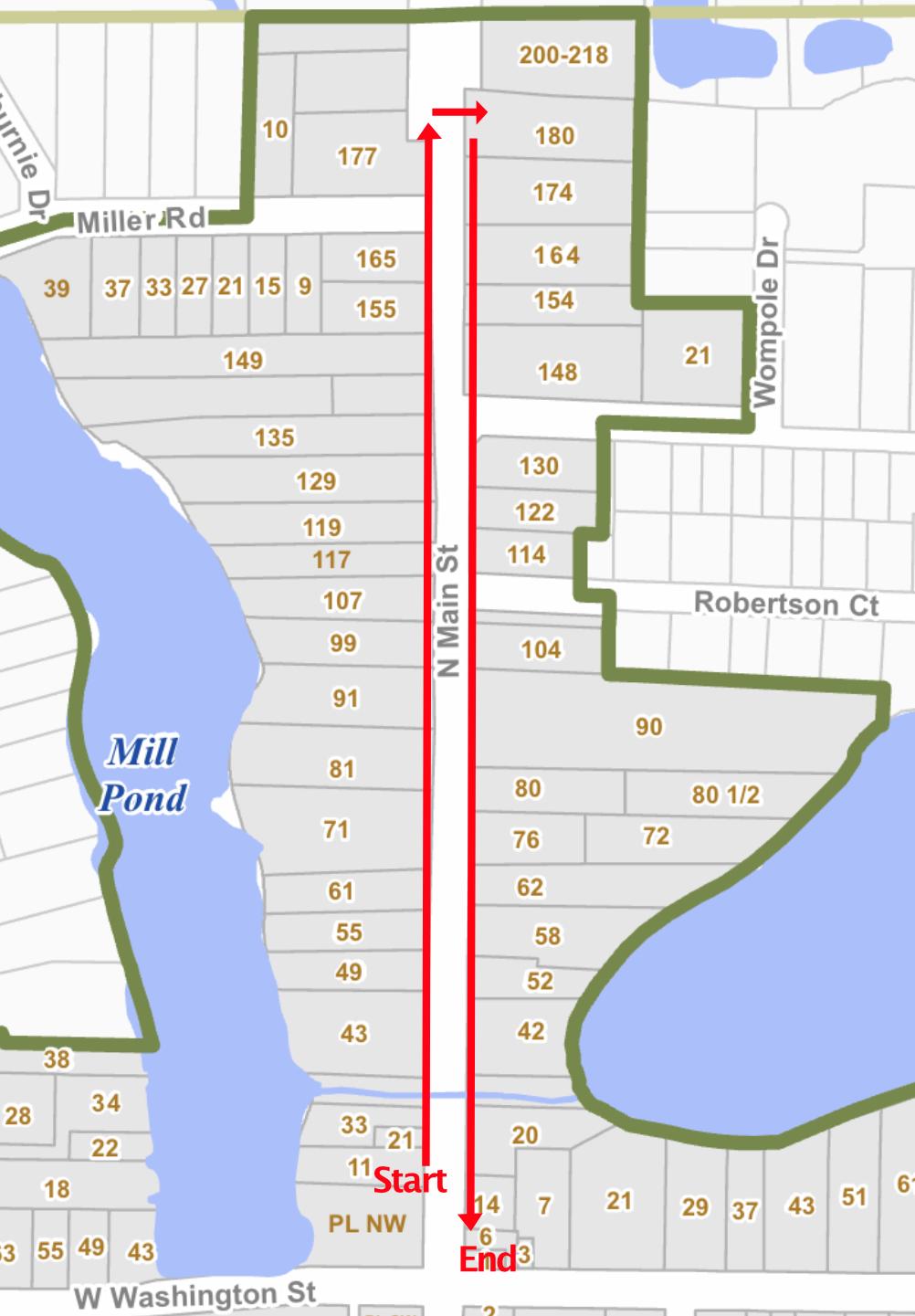 Main Street walking tour map