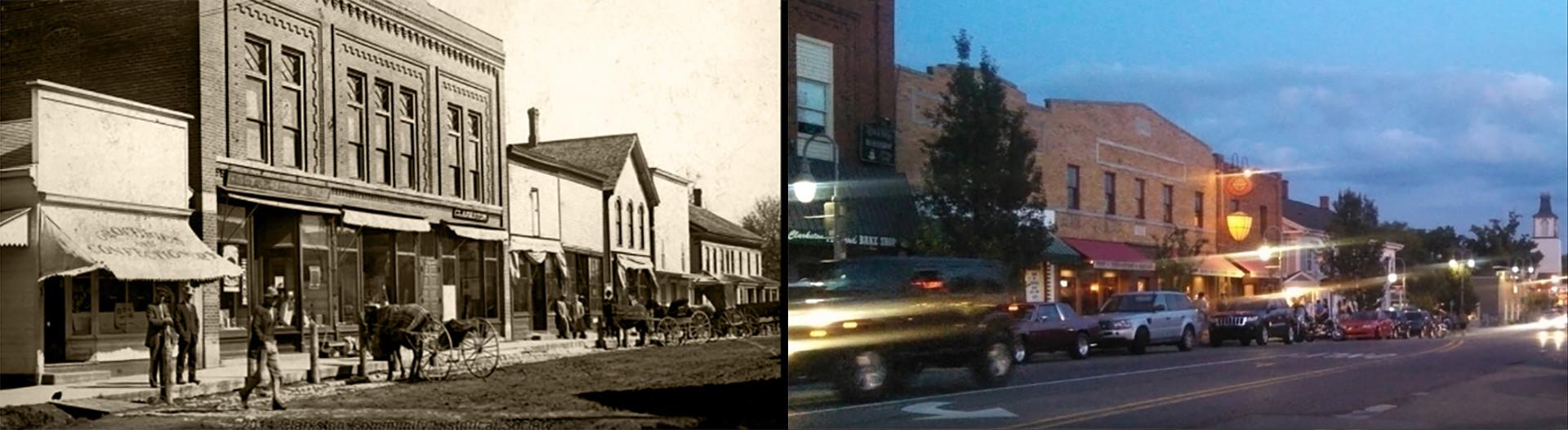 historical downtown before and now